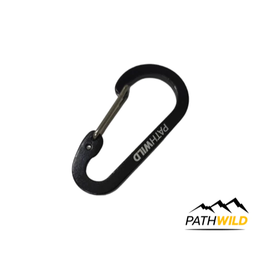 Pathwild Carabiner คาราไบเนอร์ขนาดเล็ก สีดำ สำหรับคล้องพวงกุญแจ ขวดน้ำ แขวนของเล็กๆน้อยๆ น้ำหนักเบา