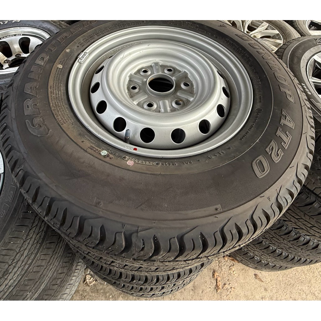 ล้อกะทะใหม่ triton ขอบ16 พร้อมยางถอดป้ายแดง Dunlop 205R16 1 เส้น ปี23 ราคาต่อเส้น