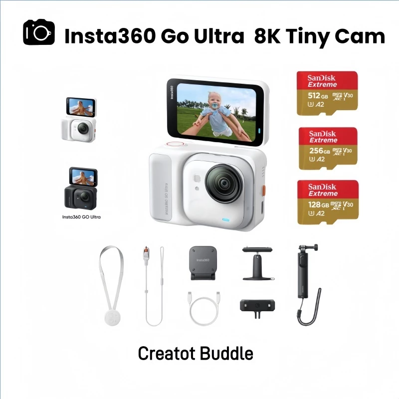 【New Arrival 】Insta360 Go Ultra - Tiny Hands-Free 4K Cameraขนาดเท่าหัวแม่มือ สำหรับถ่าย Vlog ความละเอียด 4K กันสั่นสำหรั