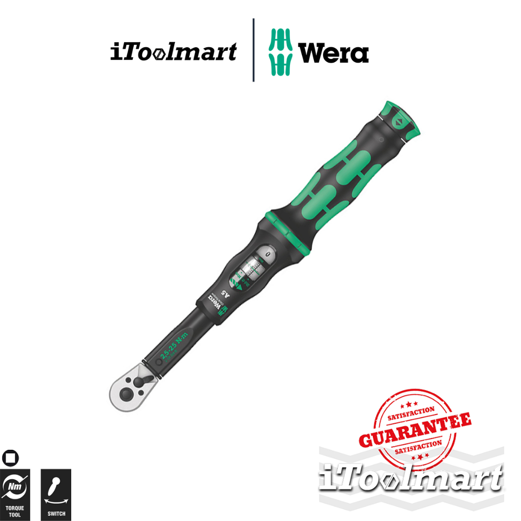 WERA ประแจปอนด์ Click-Torque A 5 ขนาด 1/4 05075604001 2.5 - 25 Nm