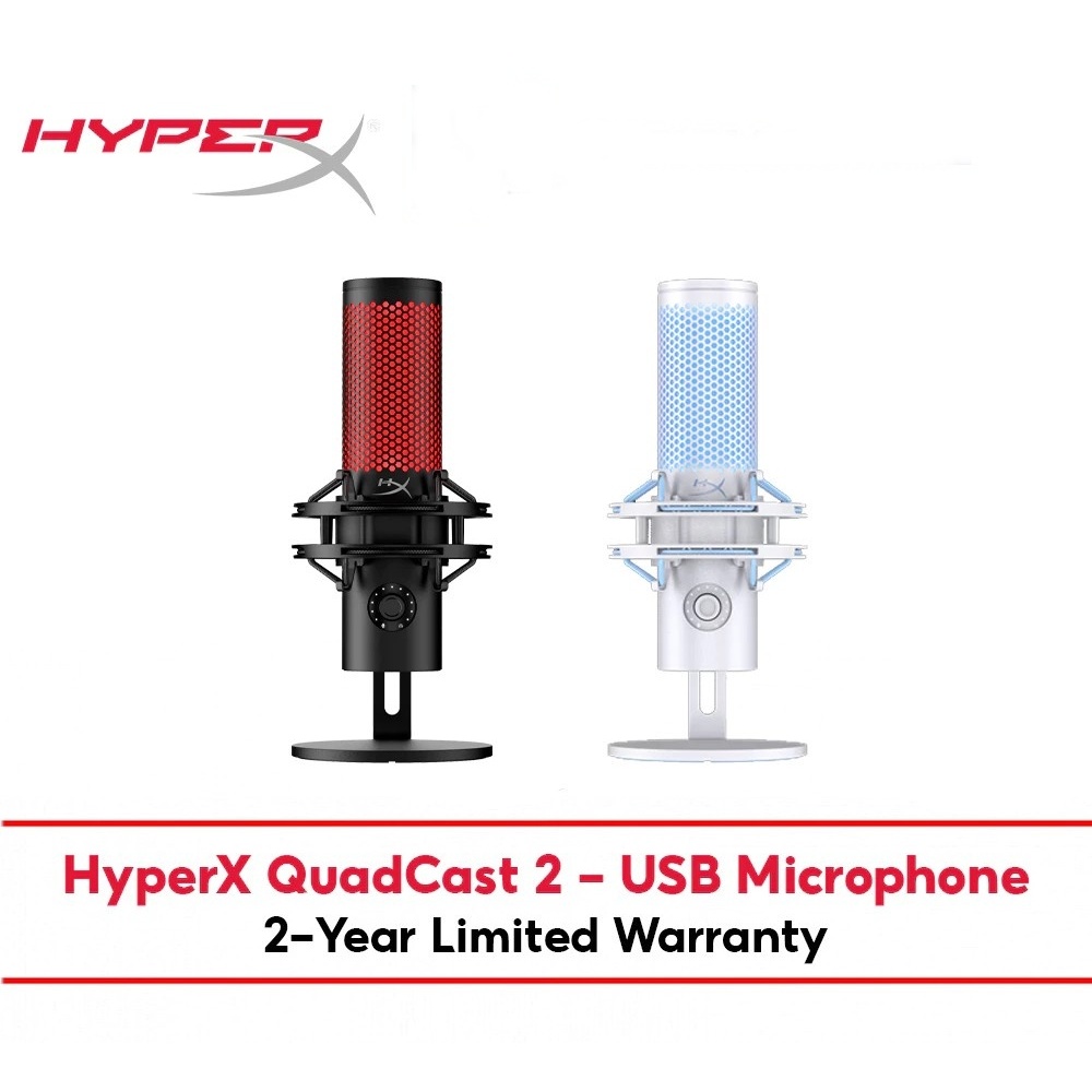 MICROPHONE (ไมโครโฟน) HyperX QUADCAST 2 STANDALONE MICROPHONE : 872V1AA / AN1D9AA