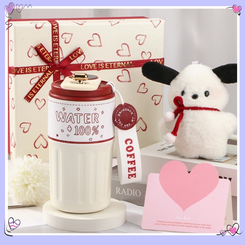 ของขวัญวันเกิดสําหรับเพื่อนสาวและแฟนสาว ถ้วยความอบอุ่นสาวที่ก้าวหน้าที่มีกล่องของขวัญ Qixi วันวาเลนไทน์