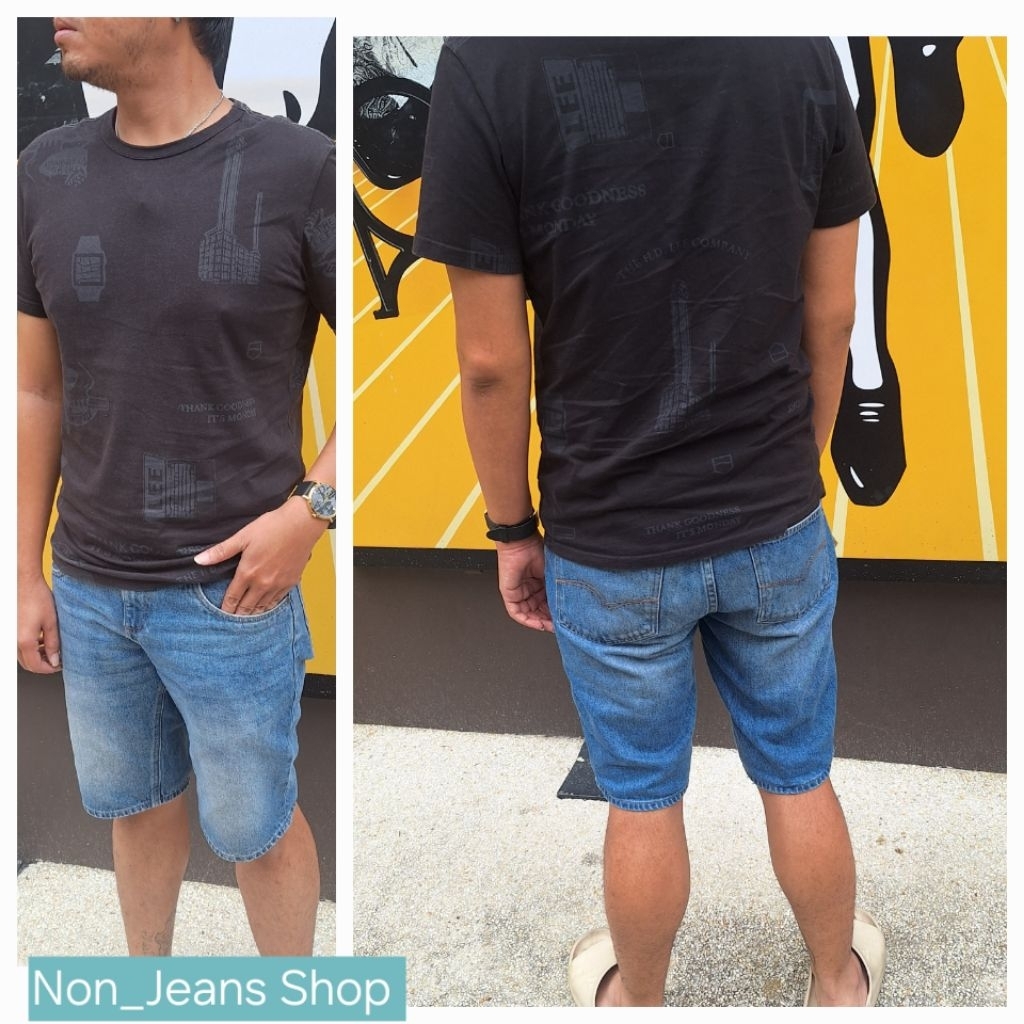 Men's Blue Vintage Shorts Jean's แบรนด์ Lee Copper 🩳SIZE:32