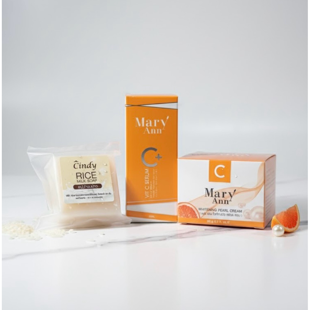 เซรั่มมารีแอน+ครีมไข่มุก+สบู่น้ำนมข้าว
