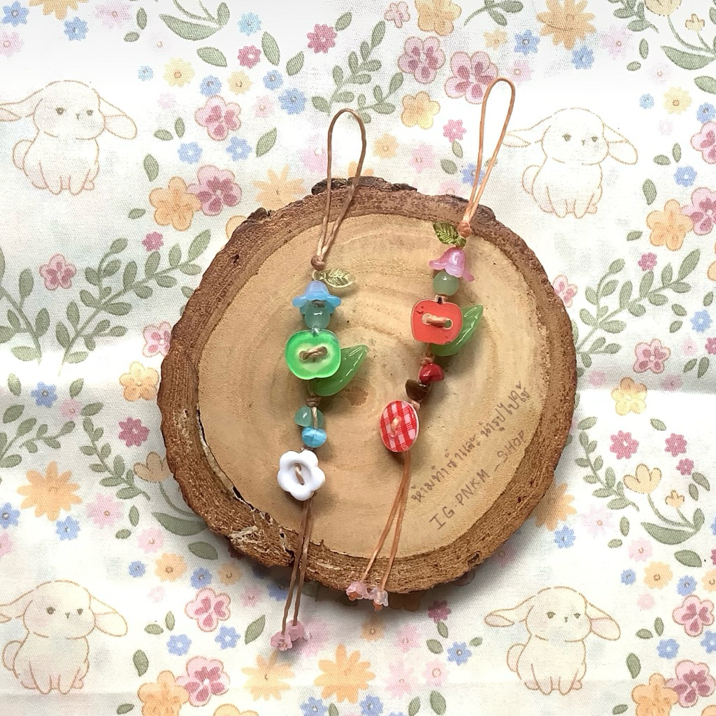 สายคล้องโทรศัพท์ สายห้อยโทรศัพท์กระดุม ผลไม้ น่ารักขนาดเล็ก phone charm
