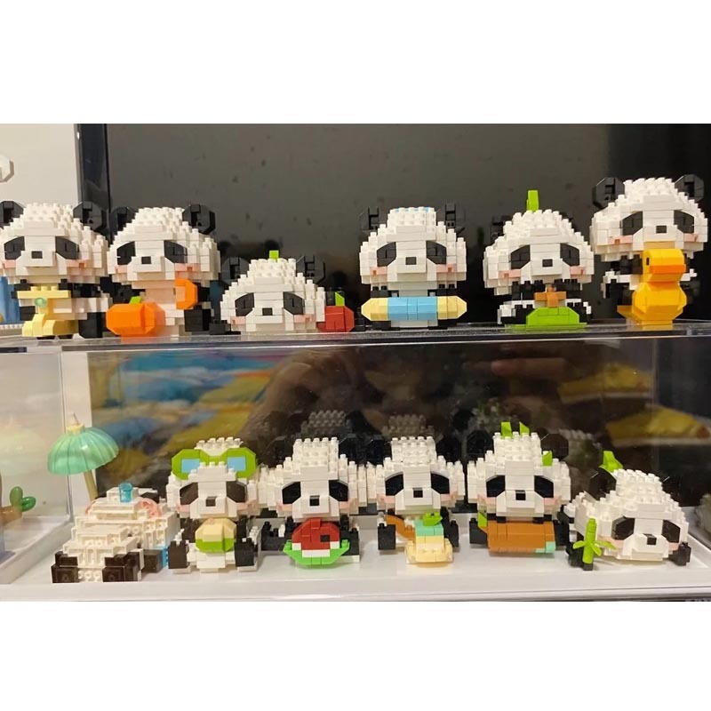 บล็อกตัวต่อ เลโก้ แพนด้า panda ของเล่นตัวต่อ บล็อกอาคาร 3D บล็อคตัวต่อ โมเดลบล็อกตัวต่อ