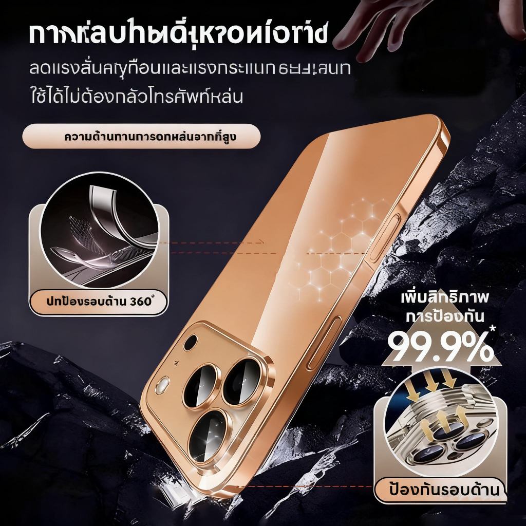 FNKvisionเคสใส For iPhone 17 Pro Max/17 Pro/Air/17/16/17e/14/13/12/11 iP case/ จะไม่เปลี่ยนเป็นสีเหลืองXS/XR/promax รูปที่ 7