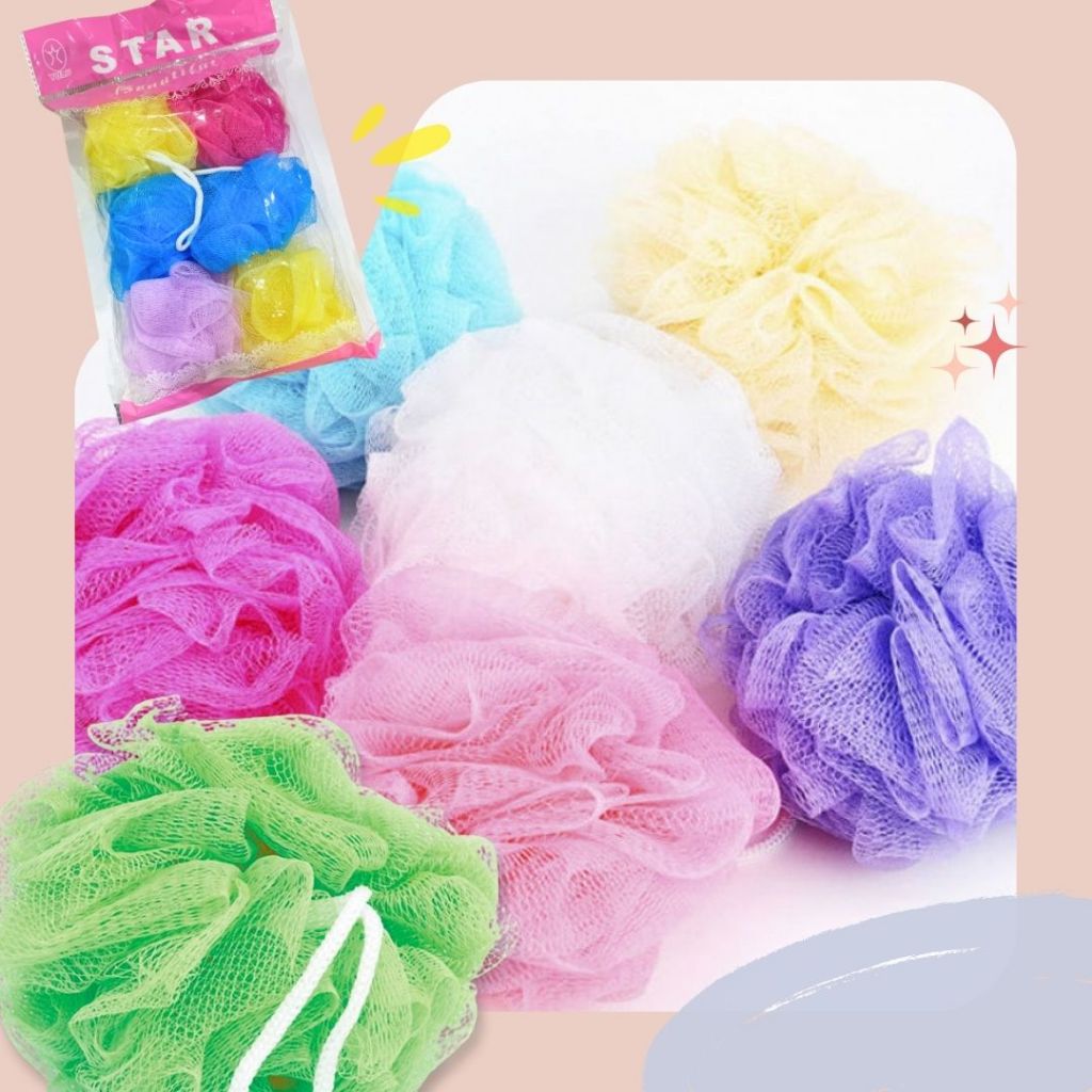 AT.Supershop ใยขัดตัว แพ็ค6ชิ้น สุดคุ้ม!🔥 | ใยบวบขัดผิว ใยตีฟอง คละสี เพื่อสุขภาพผิวเนียนนุ่ม✨ - รูปที่ 4