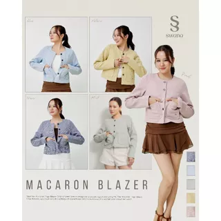 Swana.ss - Macaron faye blazer crop S-7XL 🍡🍋🍐 สีพาสเทล แค่เสื้อ เสื้อครอปเบเซอร์