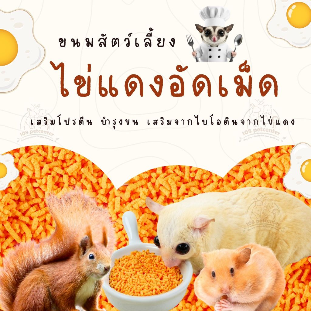 ขนมชูก้าร์ไกรเดอร์ หนูแฮมสเตอร์ นกแก้ว กระรอก ขนมสัตว์เลี้ยง ไข่แดงอัดเม็ด ขนมสัตว์เล็ก