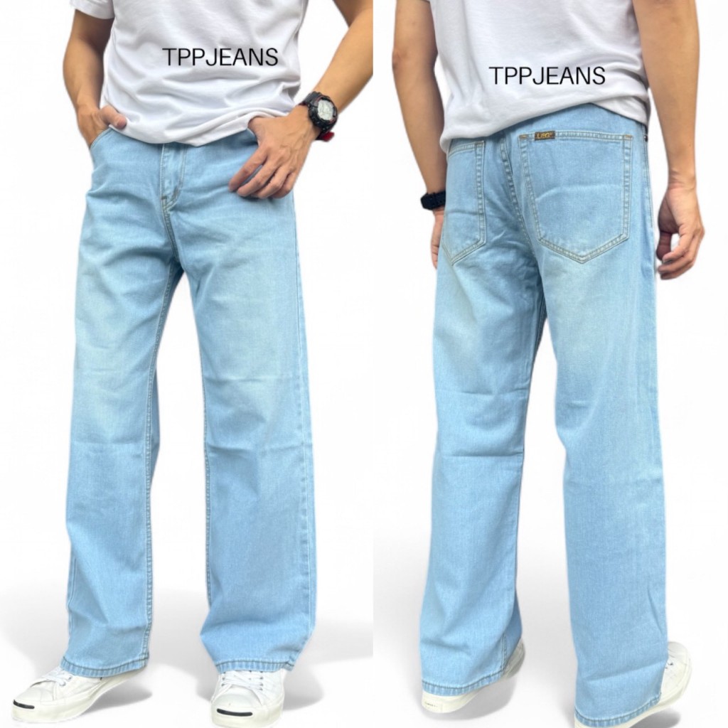 JEANSEXPRESS ZIPFLY Classic Straight Denim กางเกงยีนส์ฟอกสนิมเขียว ทรงกระบอกใหญ่ ยีนส์ฟอกผ้านิ่มใส่สบาย เป้าซิป