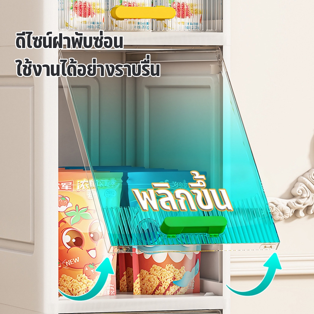 ตู้อเนกประสงค์ กล่องเก็บของมีล้อ ตู้ครัว 3/4/5 ชั้น เหมาะกับห้องนอน ห้องนั่งเล่น ครัว แข็งแรง รับน้ำหนักได้มาก - รูปที่ 6