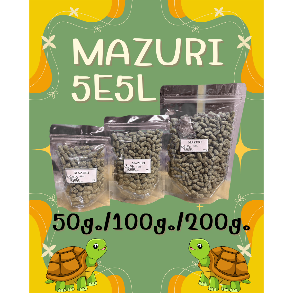 (พร้อมส่ง) อาหารเต่าบก🐢(สูตรใหม่ 5E5L) มาซูริ Mazuri ขนาดทดลอง