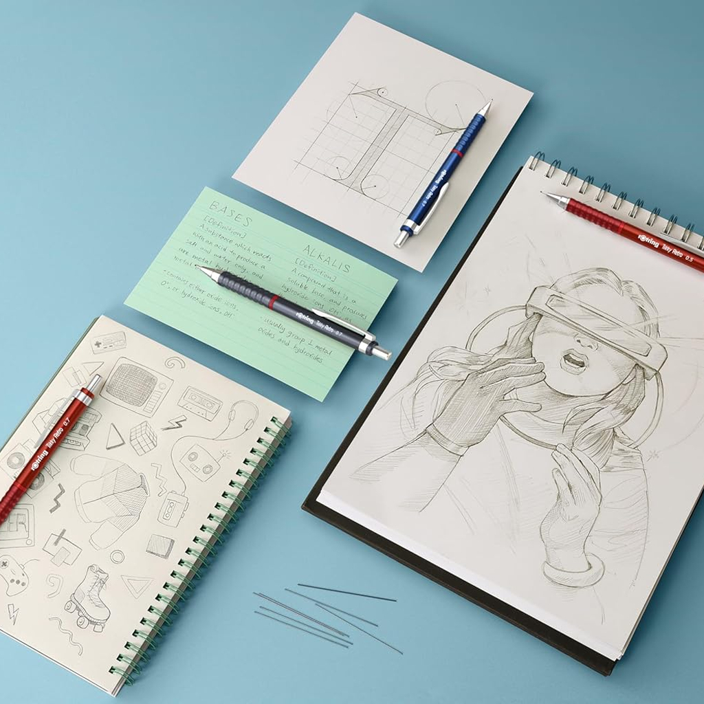 Rotring طقم قلم رصاص ميكانيكي Tikky Retro ‏0.5 — أزرق — صورة 4