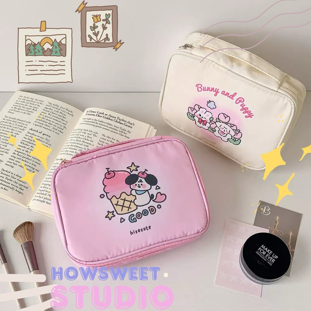 พร้อมส่งจากไทยทุกวัน กระเป๋าเครื่องสำอางค์ ลายน่ารักมินิมอล ใส่ของได้เยอะมาก