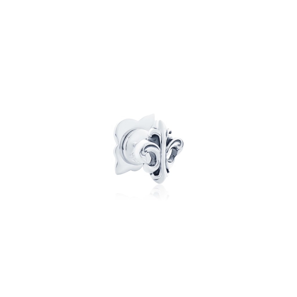 AKE AKE Fierce-de-lis 2025 earring stud ต่างหูก้านเงินแท้925 แกะมือ ลงดำขับลาย โมทีฟ Fierce-de-lis จำหน่ายต่อชิ้น/ข้าง