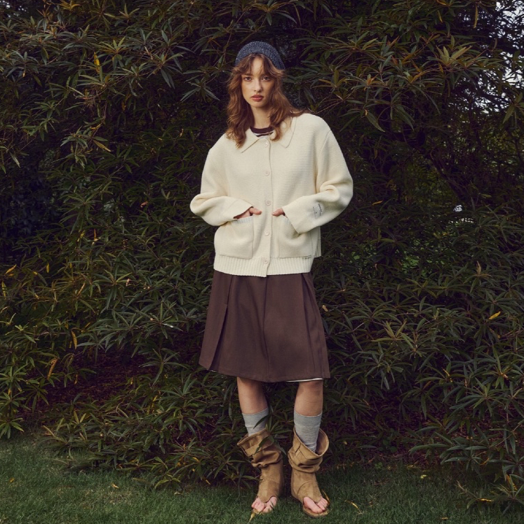 CHUUCHOP - Dream Cardigan เสื้อคาดิแกนไหมพรม คอปก(C8465) - รูปที่ 5