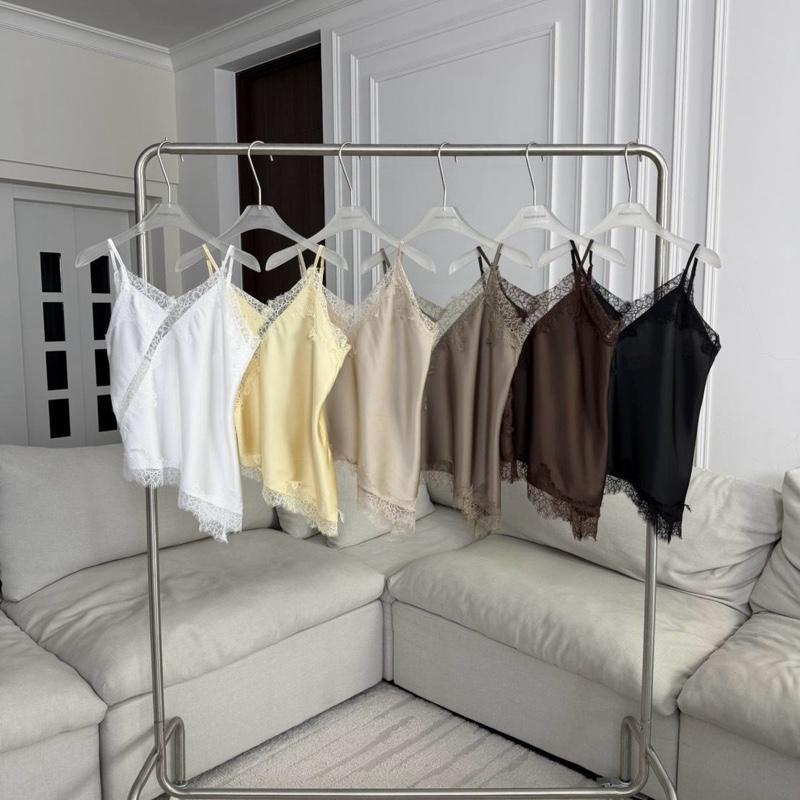 PT290 Lace Silk Satin เสื้อสายเดี่ยวซาตินแต่งขอบลูกไม้ PROMTHONG