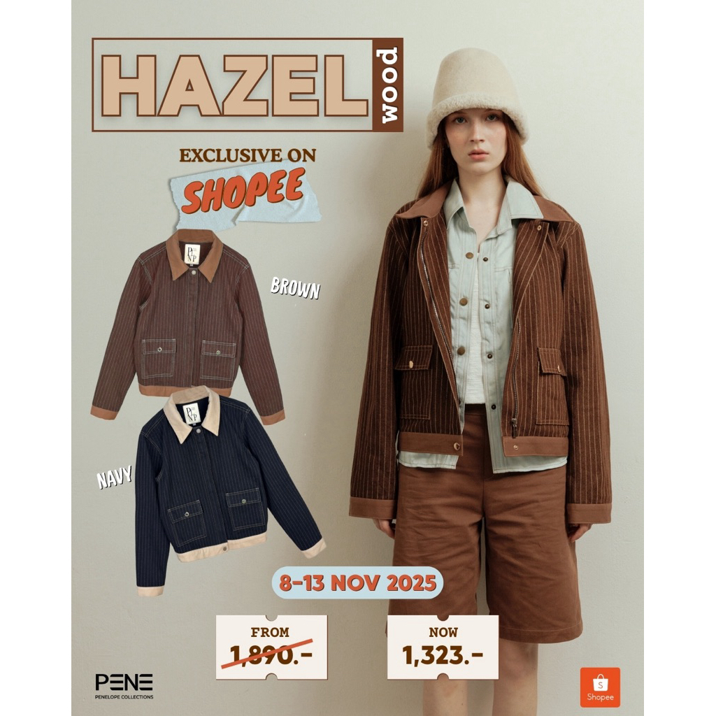 HAZEL WOOD JACKET (Black / Brown)