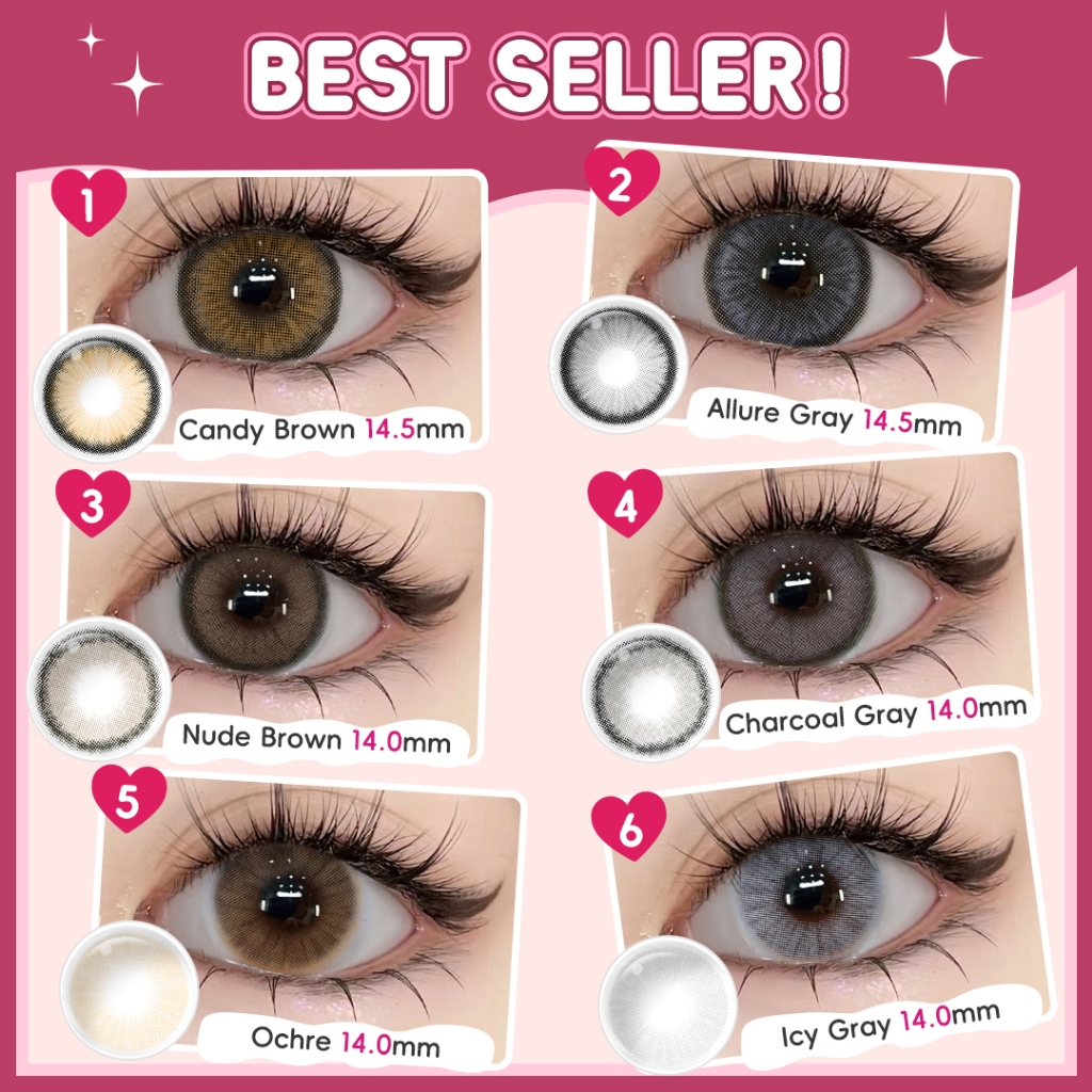 Realcon Color 38 Magister คอนแทคเลนส์ Mini Olivia Ocher Nude Brown lens Julia Light Brown คอนแทค 6 เ