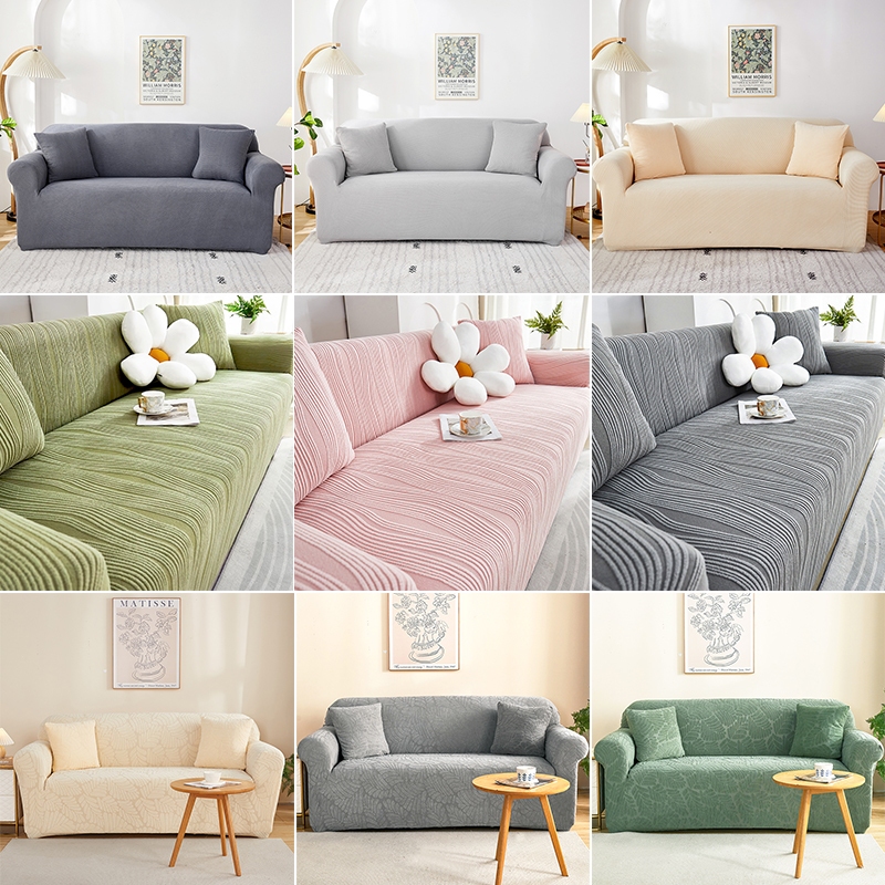 8 สี ลายสก็อต /ระลอกน้ำ /ลายใบไม้ ผ้าคลุมโซฟา 1/2/3/4 ที่นั่ง สากล ผ้าคลุมโซฟาตัวแอล ของแต่งห้องสวย
