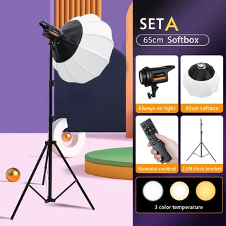 ไฟถ่ายรูป 500W LED ไฟไลฟ์สด ไฟสตูดิโอ with 65cm Lantern Softbox & Stand Studio Live Stream Photo Video Lighting Kits