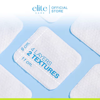 สำลีรีดขอบแผ่นใหญ่ อีลิท แคร์ ออร์แกนิค เฟเชียล คอตตอน 40 แผ่น Elite Care Organic Facial Cotton Pad สำลีเช็ดหน้า