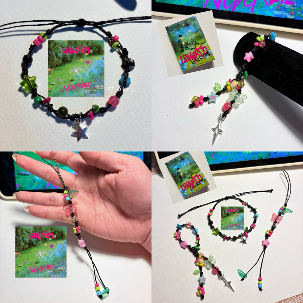 เดนดาว neverdie กำไลเชือกถัก พวงกุญอจ ที่รัดเข็มขัด วินเทจ ฮิปปี้ กำไลเชือกเทียน กำไลออกแบบ