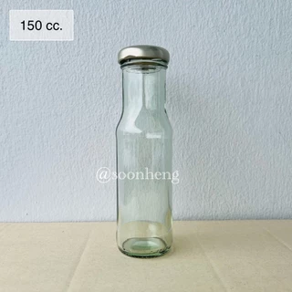 (TG460) ขวดแก้ว 150 ml พร้อมฝา 38 มม สีทอง/เงิน/ขาว/ดำ สำหรับใส่ซอส/น้ำจิ้ม