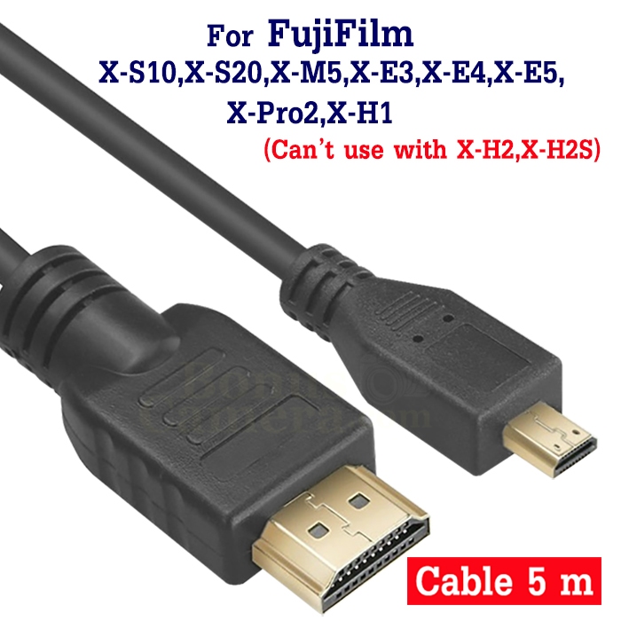 สาย HDMI ยาว 5m ต่อกล้องฟูจิ X-M5,X-S10,X-S20,X-E3,X-E4,X-E5,X-Pro2,X-H1 เข้ากับ HD TV,Monitor FujiF