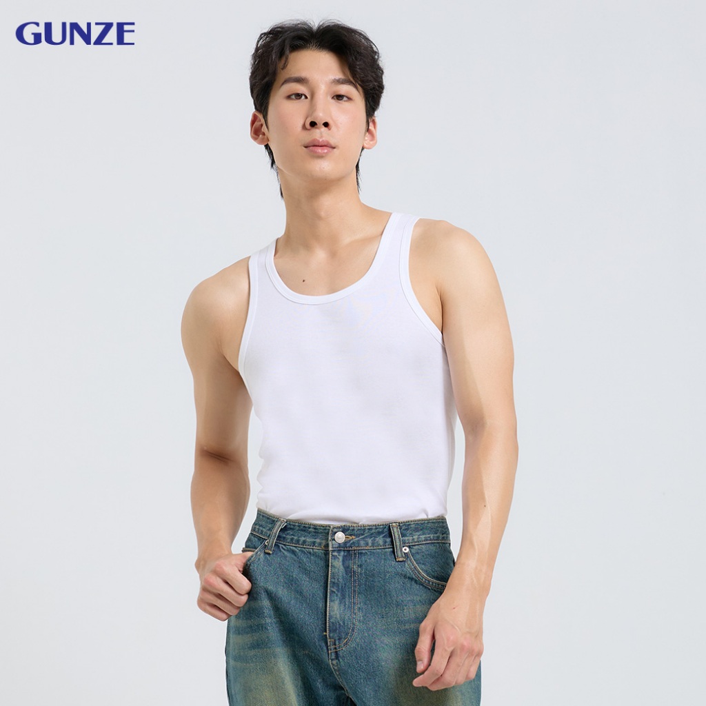 GUNZE กุนเซ่ เสื้อกล้ามผู้ชาย คอกลม สีขาว (WH) รหัส GS1621