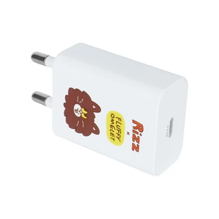 [Official] Rizz Fluffy 2in1 Charger Set 25W ชุดชาร์จลิขสิทธิ์แท้ลาย Fluffy omelet พร้อมสาย LN ไอโฟน รุ่น FO-WLC-01 (Cat)