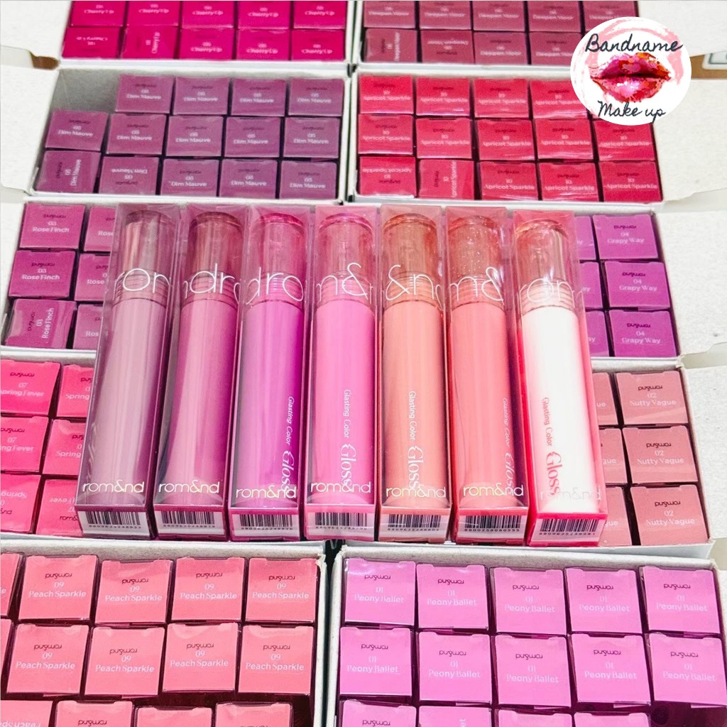 Rom&nd Glasting Color Gloss 4g — ลิปกลอสเนื้อฉ่ำวาว ปากอิ่มฟูแบบสาวเกาหลี