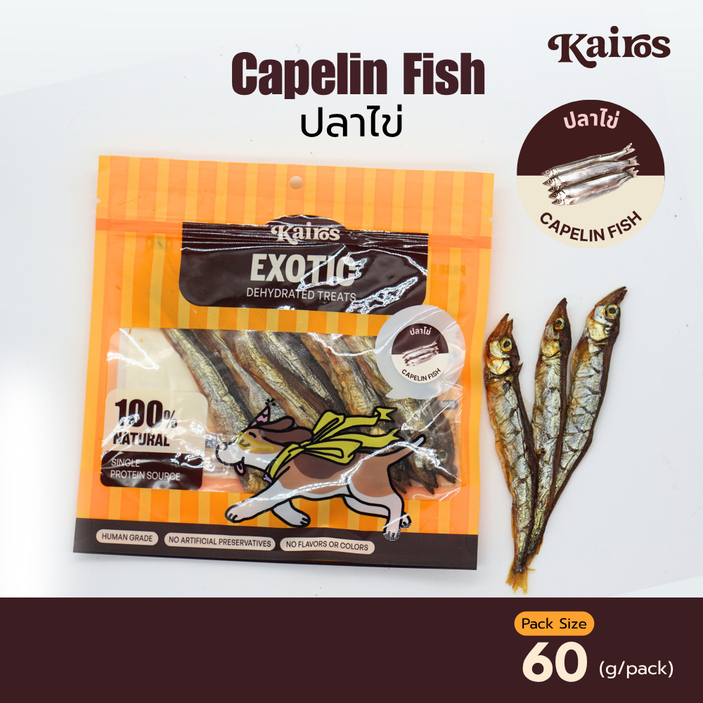 KAIROS ขนมสุนัขปลาไข่ หอม อร่อย คุณภาพส่งออก (60g)