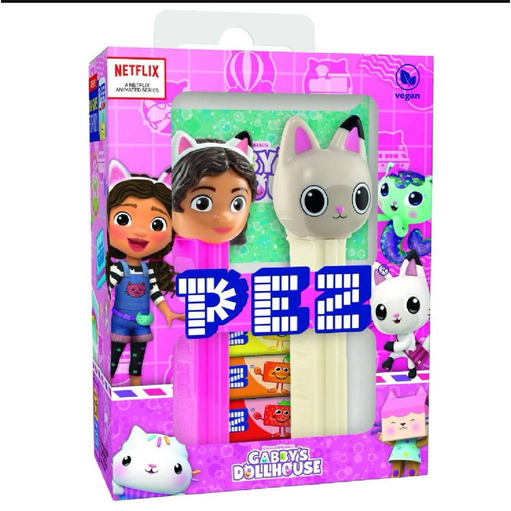 New Year Gift Set Pez Twin Pack Gabby Dollhouse Netflix/Minecraft Fruit Flavored Candy ลูกอมรวมผลไม้
