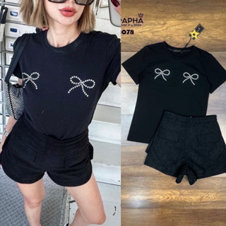 พร้อมส่ง S⚡️RM 7821 เซต2ชิ้น ดีเทลแต่งโบว์สวยน่ารัก มากับกาง…