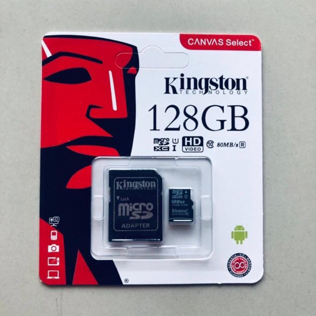 เมมโมรี่การ์ด Kingston Micro sd card Memory Card 128GB กล้อง/กล้องติดรถยนต์ / โทรศัพท์มือถือ (เทียบแ