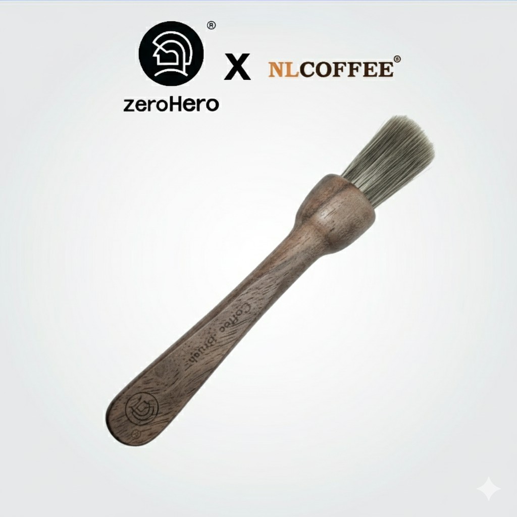 zeroHero แปรงปัดผงกาแฟสี walnut