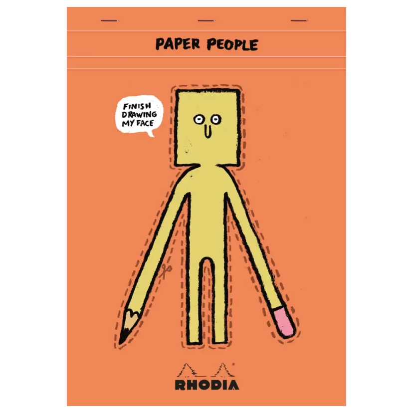Rhodia N°18 stapled pad 90th anniv Jean x Jullien (C18890C) / สมุดฉีกแบบกริด N°18 ขนาด A4 ครบรอบ 90 ปี x Jean Jullien