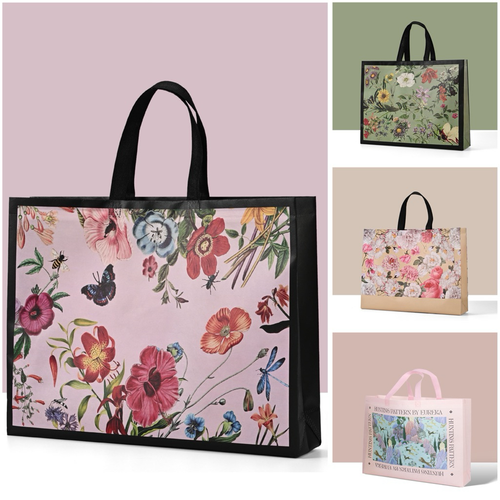 กระเป๋า ถุงผ้าลดโลกร้อน ขนาดพอเหมาะ น่าพกพา 27*32*10cm