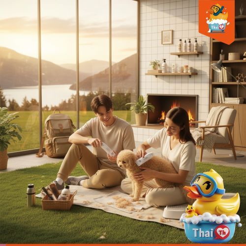 Thai.th KUKU ปัตเลียนตัดขนสุนัข ไร้สาย ใบมีดแสตนสผสมเชรามิค KP-3000 Plus+