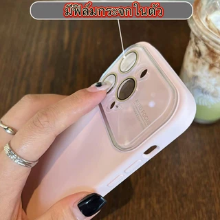 case เคสนิ่ม เคสกำมะหยี่ สีพื้นพร้อมเลนส์กระจก สีพาสเทล for iphone17、pro、max 16、pro、max 15、pro、max 14、pro、max 13 12 11