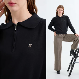 (3ไซส์ 6สี) GOODIE SWEATER เสื้อไหมพรมแขนยาวคอปก ซิปหน้า รุ่น T103 - Mesave