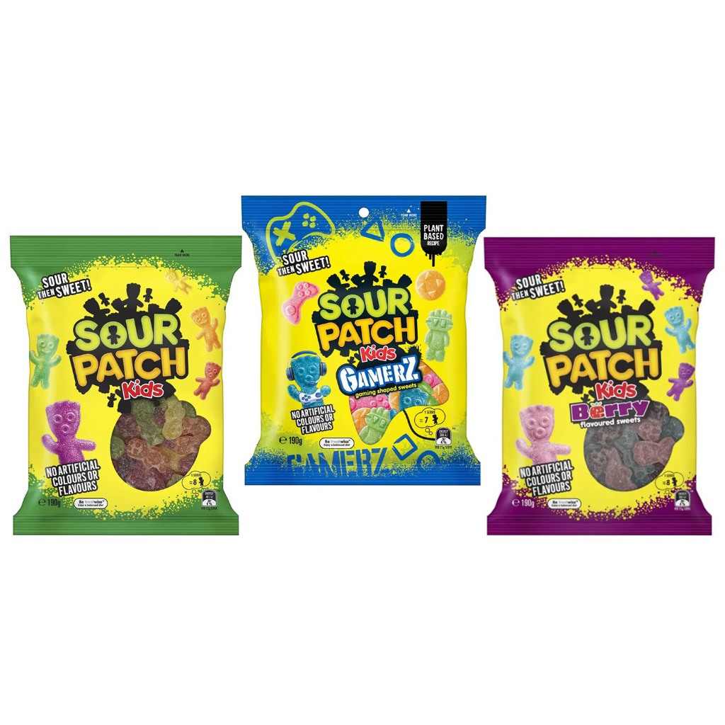 Sour Patch Kids 190g Original/Gamerz/Berry ซาวร์แพทช์ เยลลี่เปรี้ยวหวาน ขนมนำเข้าออสเตรเลีย ออริจินัล/เบอร์รี่/เกมเมอร์