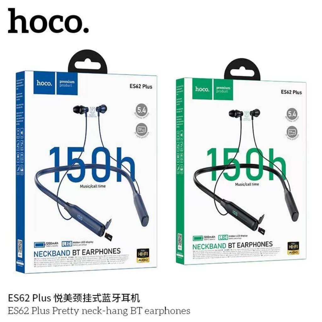 Hoco ES62plus หูฟังบลูทูธ แบบของคอดีไซน์สวย เวลาฟังเพลง / โทร 150 ชั่วโมง แถ 100%