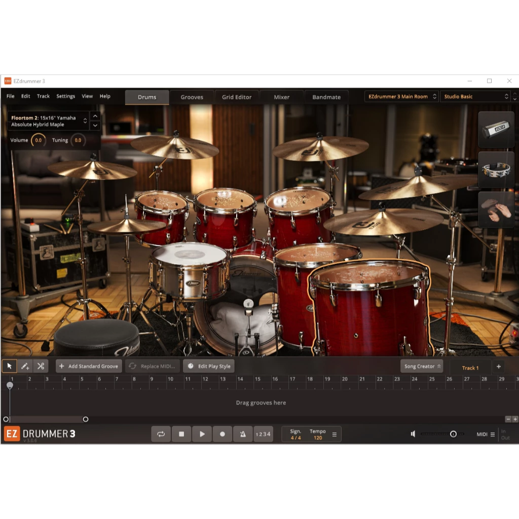 EZdrummer 3 + Sound Bank 11GB โปรแกรมจำลองเสียงกลอง สำหรับ Windows x64 และ Mac thumbnail 4