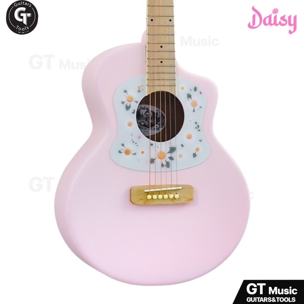 Daisy D100 Mini acoustic | กีตาร์โปร่ง ทรง Soft Cutaway ขนาดพกพา 36นิ้ว ลายดอกไม้  มีเก็บปลายทาง ราคา ถูกที่สุด ดีลบีเคเค แกลเลอรีภาพที่ 7