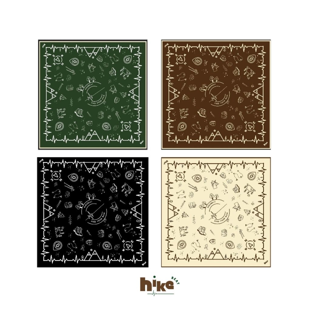 ผ้าโพกผมพร้อมส่ง bandana  ผ้าพันคอวิ่ง ผ้าโพกผมแฟชั่น hikebeat
