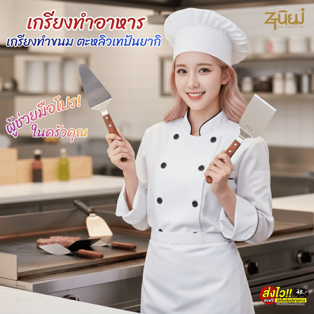 เกรียงแซะขนม ญี่ปุ่น ZTนิยม มีให้เลือก5แบบ! สแตนเลสแท้ เกรียงทำขนม ตะหลิวเทปันยากิ เกรียงแซะ เกรียงทำอาหาร ที่แซะขนม