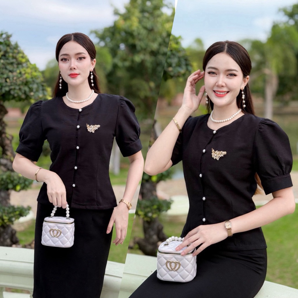 PIRA DRESS เสื้อผ้าฝ้าย สีดำ ใส่สบาย